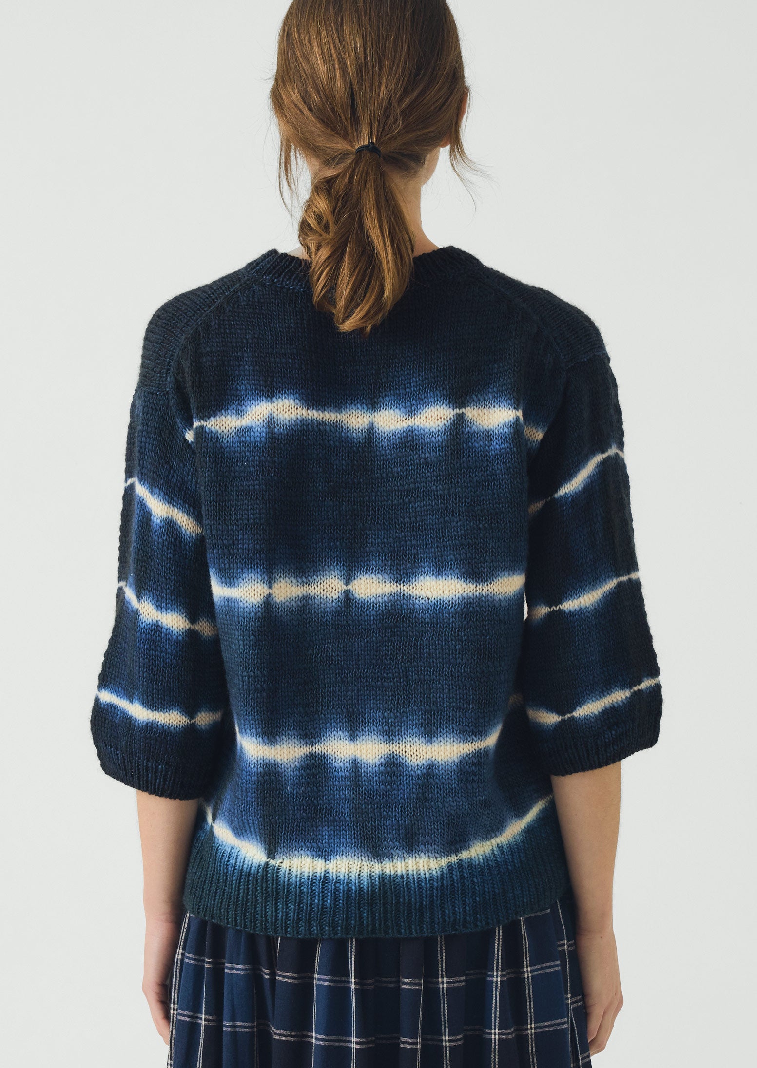 Hand Framed Shibori Knitted Top | Ink Blue | TOAST