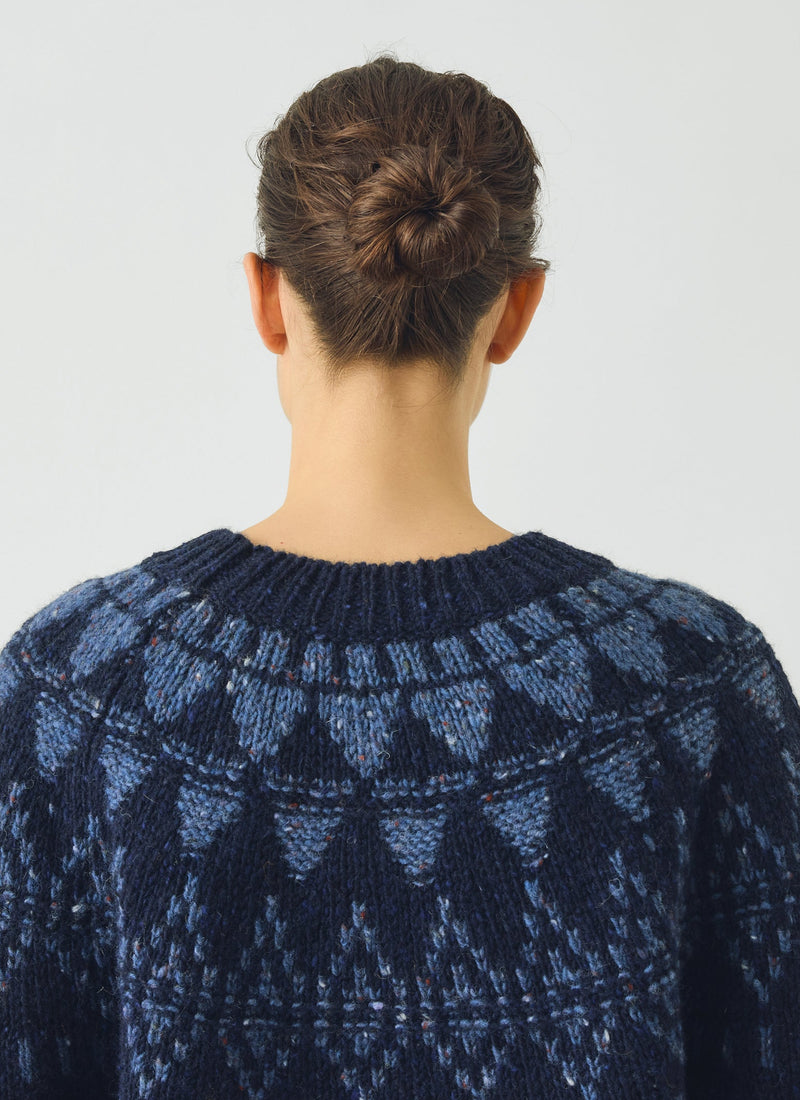 Harvest Yoke Donegal Sweater | Navy/Blue