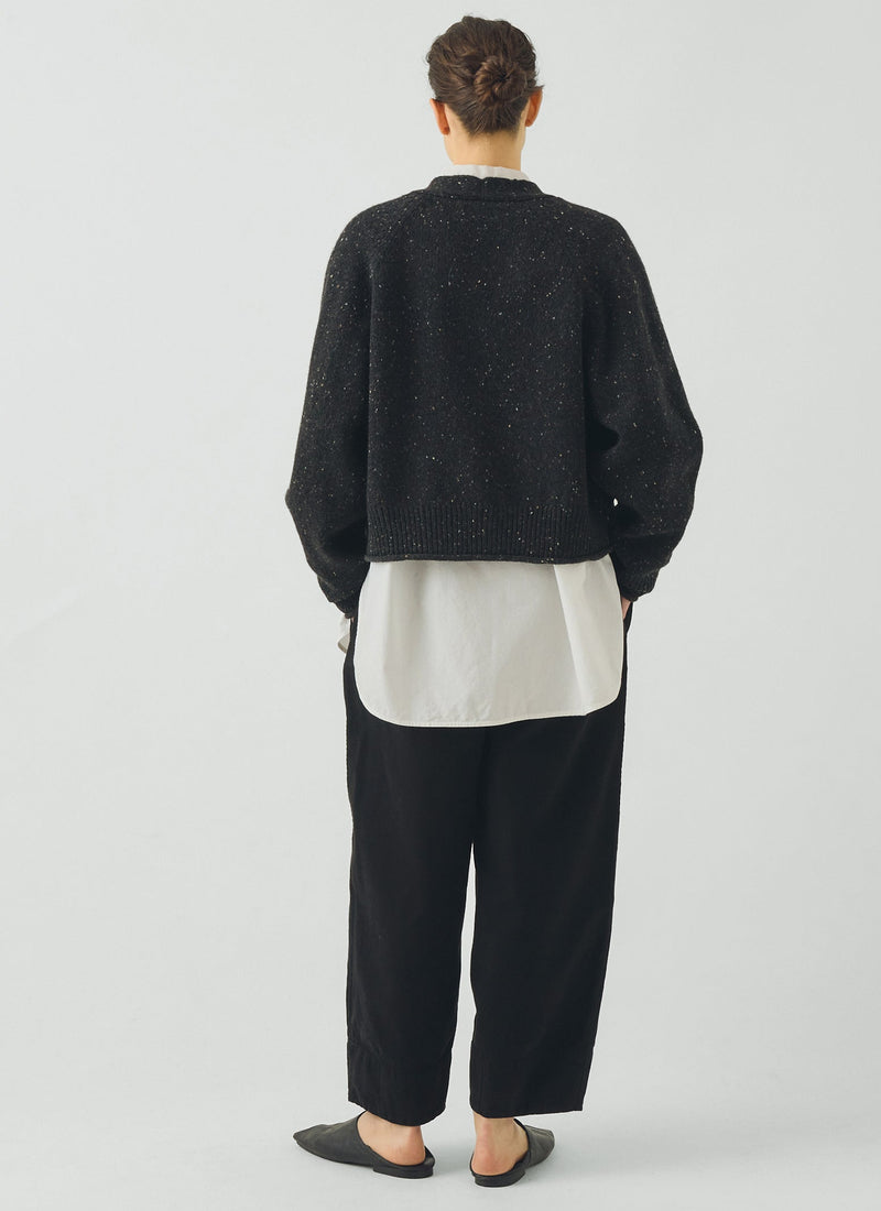Donegal Wool V Neck Cardigan | Graphite