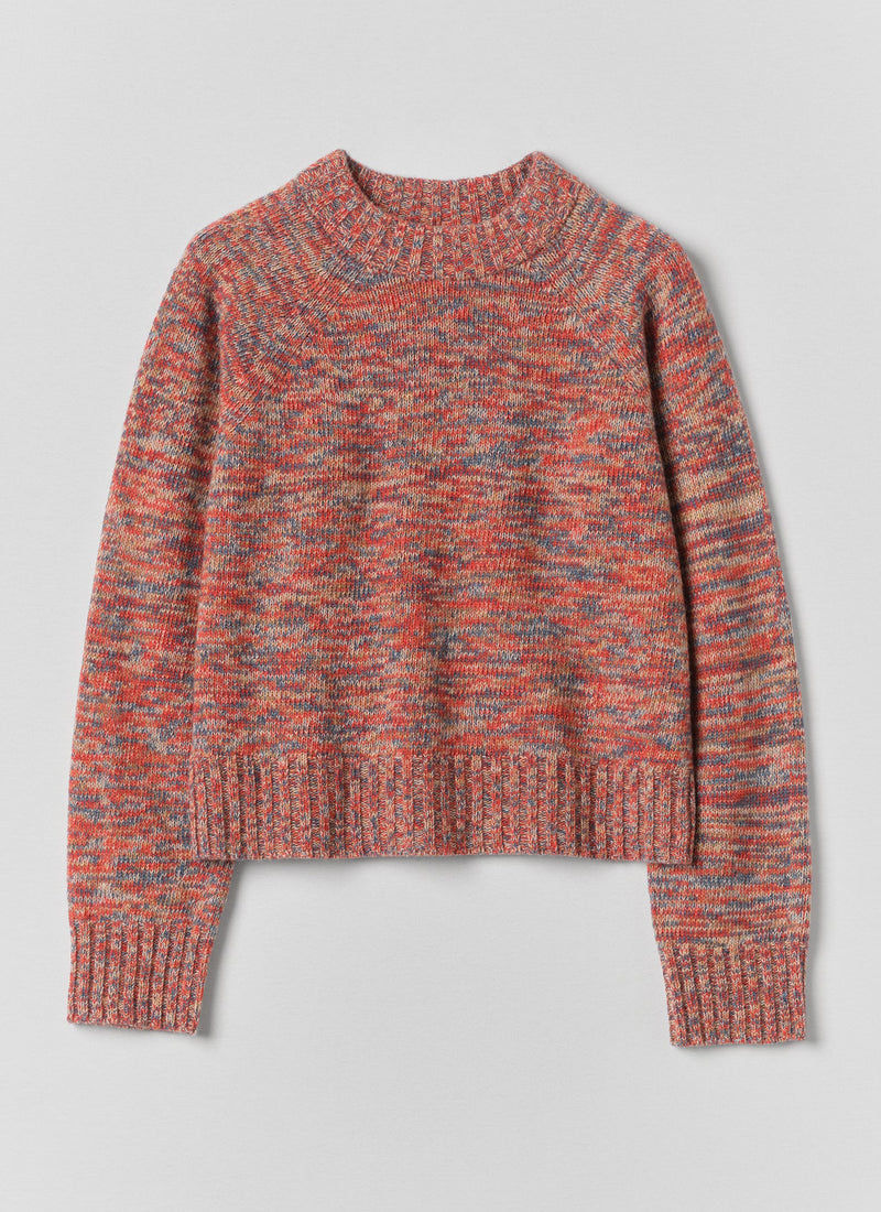 Marled Wool Sweater | Red Multi