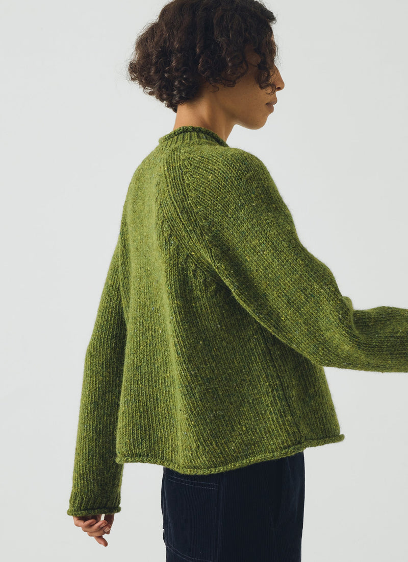 Orla Donegal Wool Sweater | Willow Green