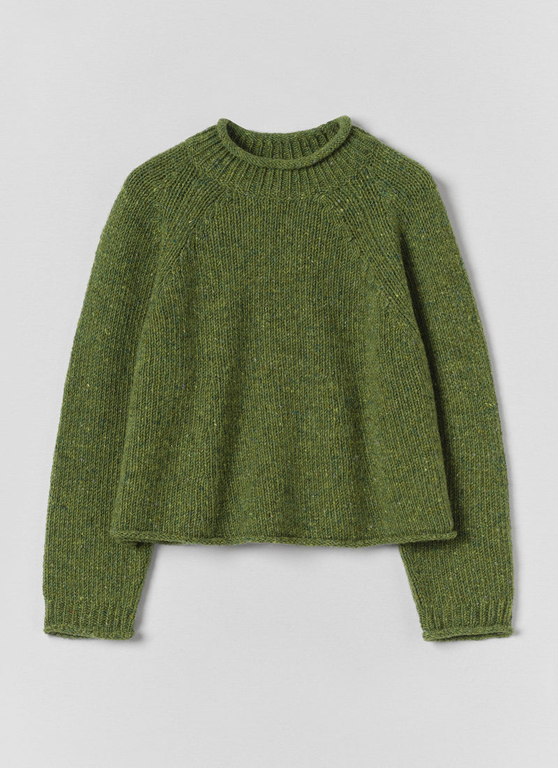 Orla Donegal Wool Sweater | Willow Green