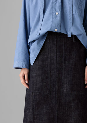 Patch Pocket Organic Indigo Denim Skirt | Indigo