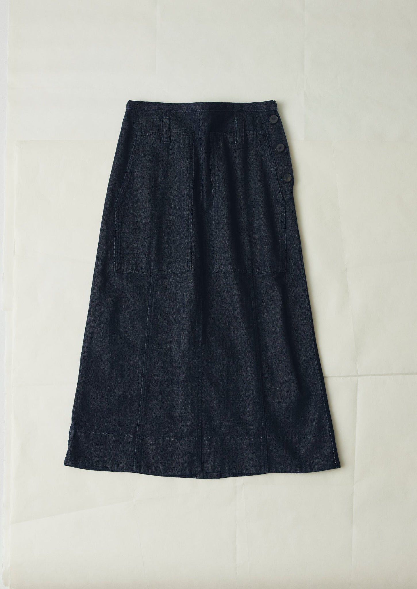 Patch Pocket Organic Indigo Denim Skirt | Indigo