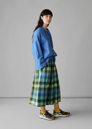 Cabin Check Organic Cotton Skirt | Juniper | TOAST