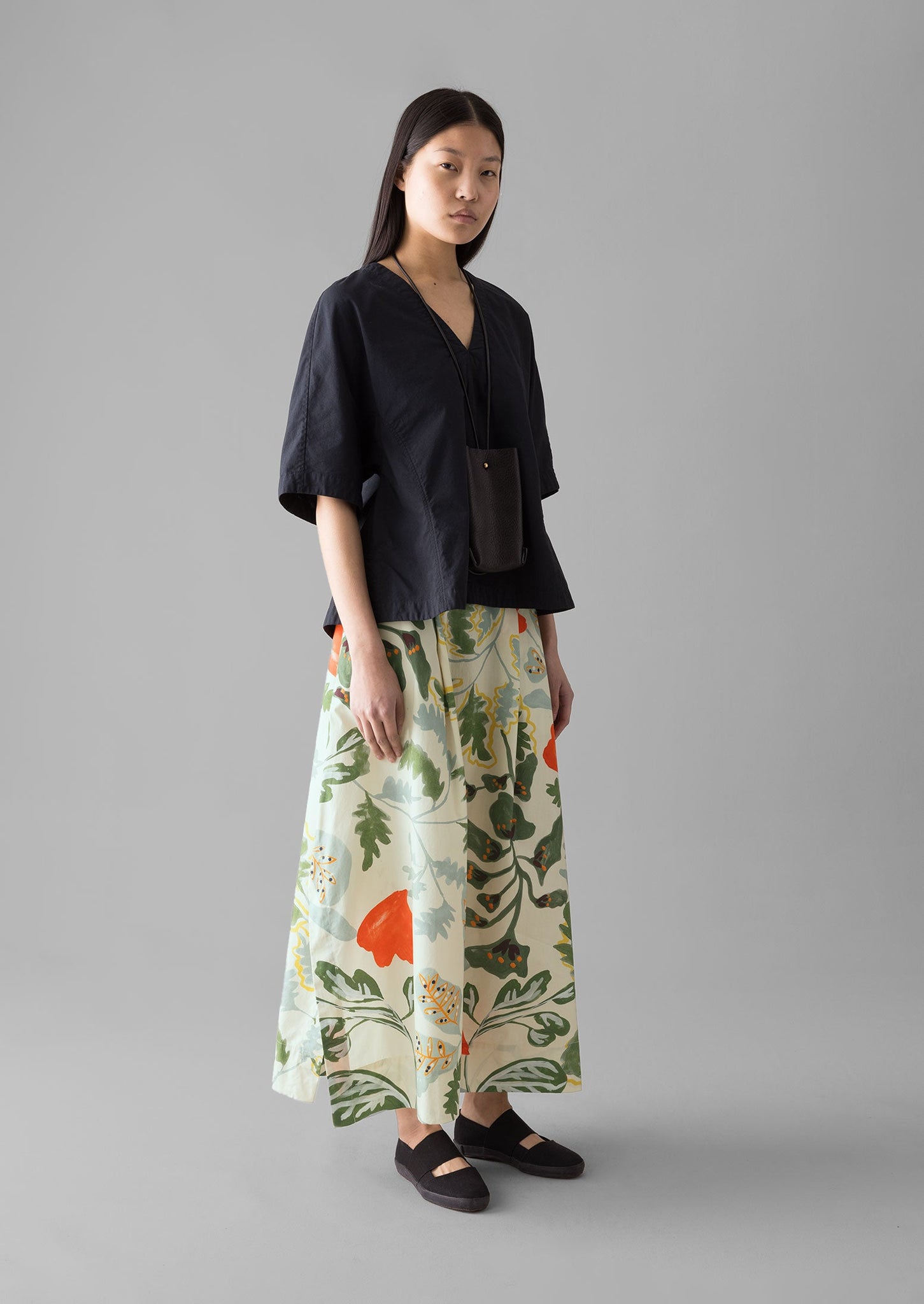 Foliage Print Poplin Skirt | Putty | TOAST