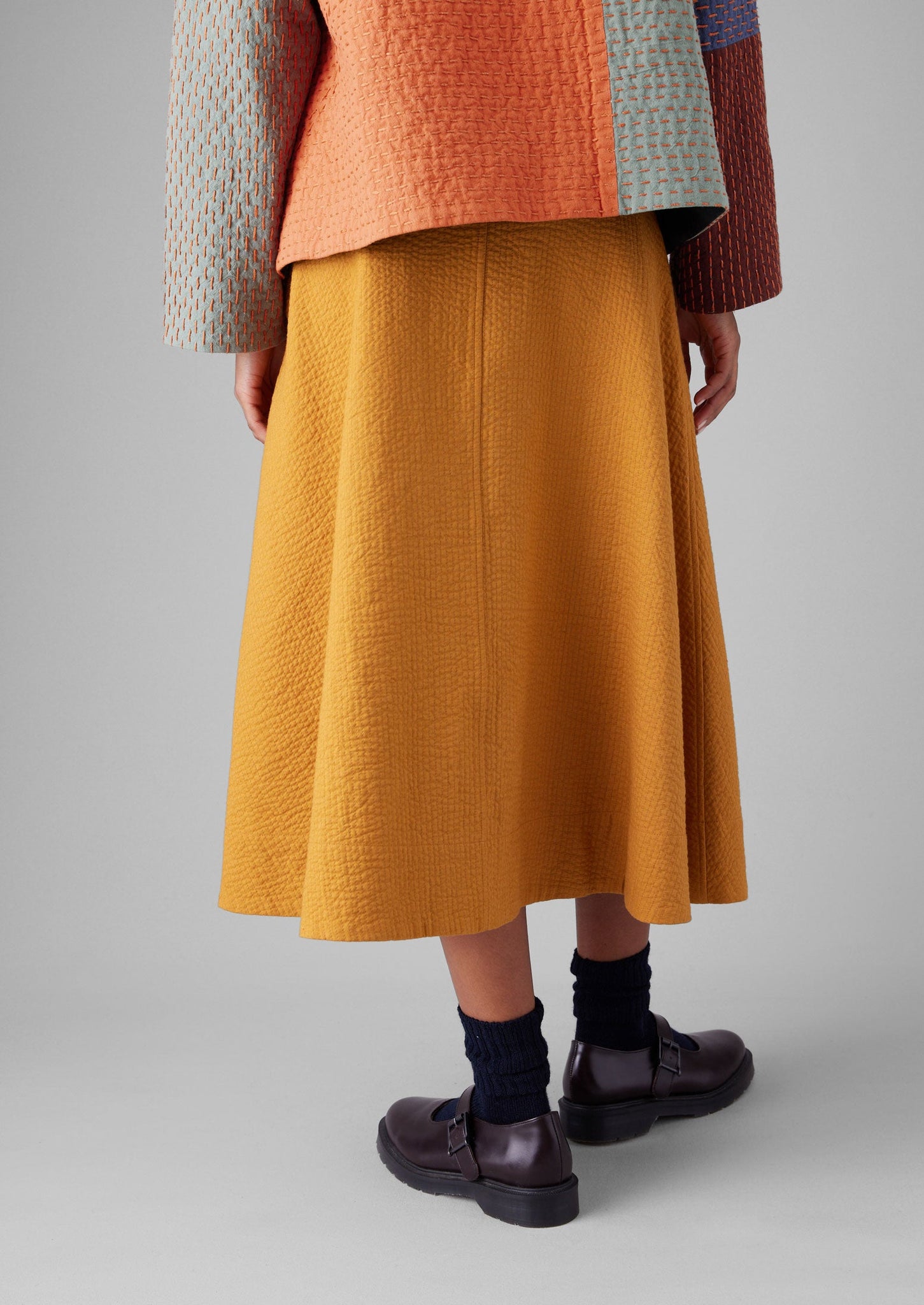 Quilted Cotton Linen Skirt | Tilia Honey