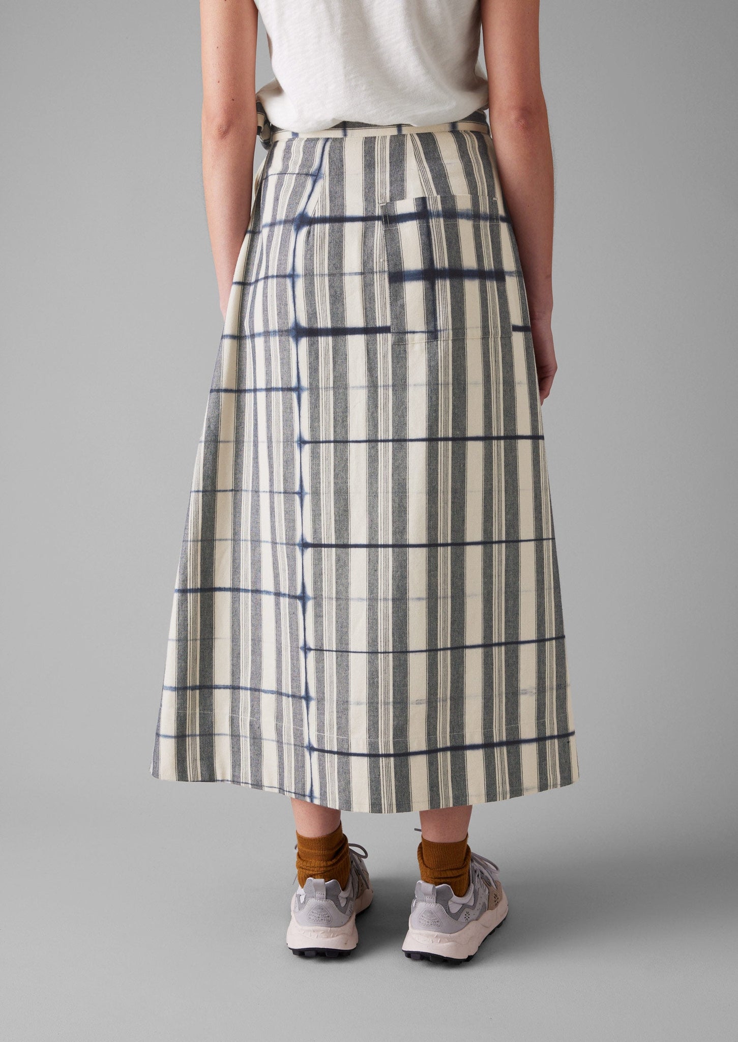 Edo Stripe Wrap Skirt | Indigo