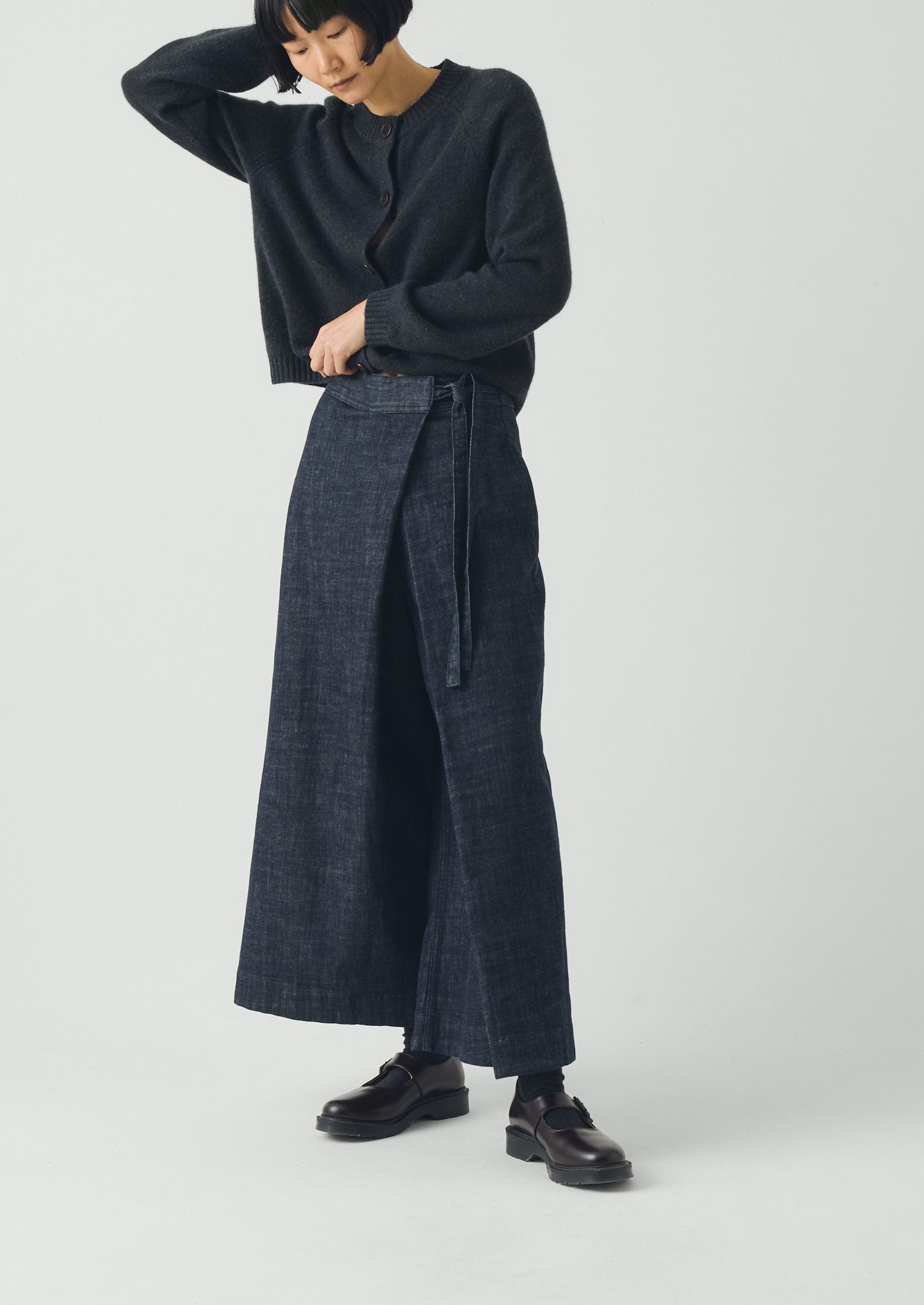 シェリエ　スカート　check jacquard wrap culottes CULOTTES – shéller / シェリエ