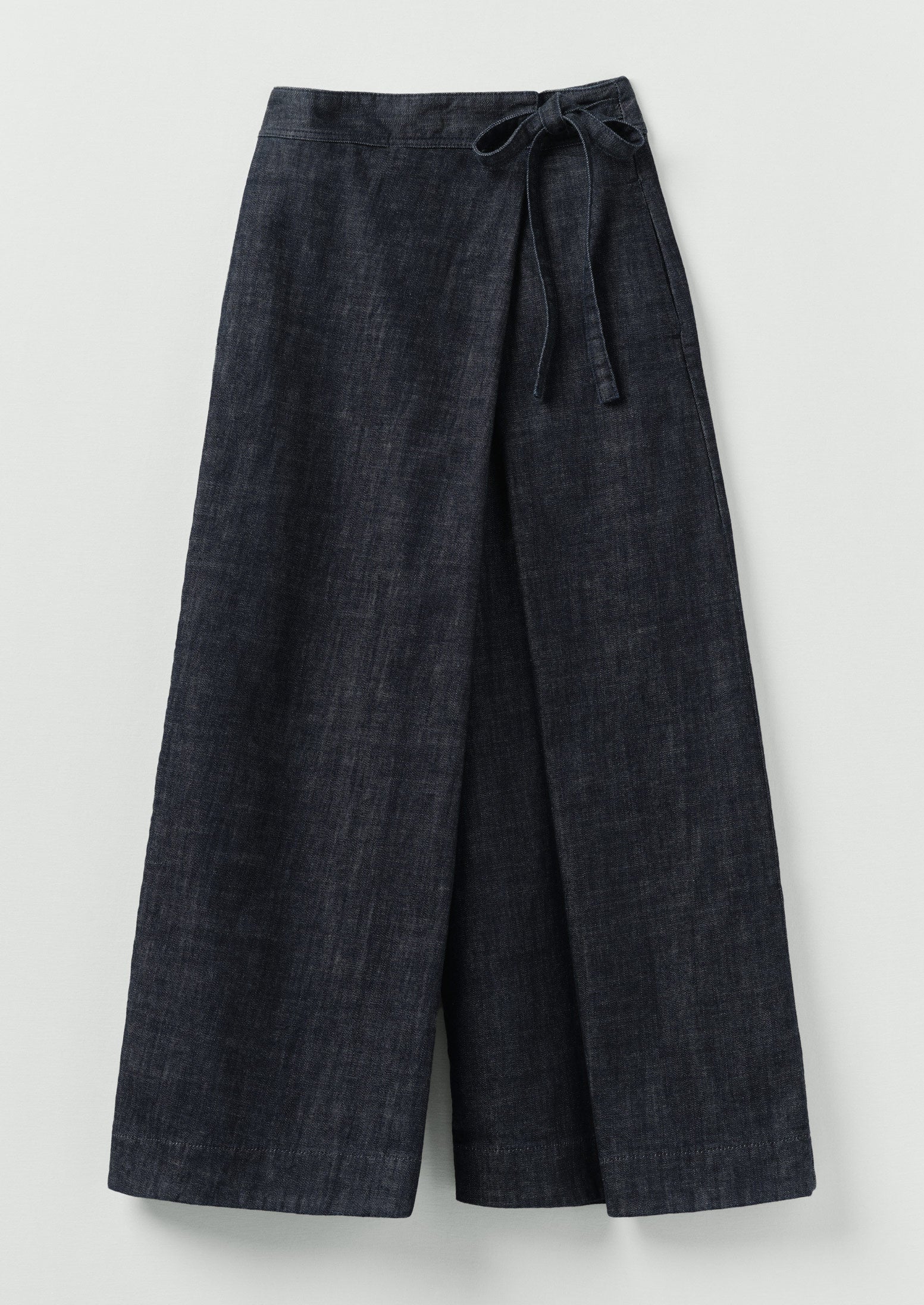 Pleated Wrap Denim Culottes | Indigo | TOAST