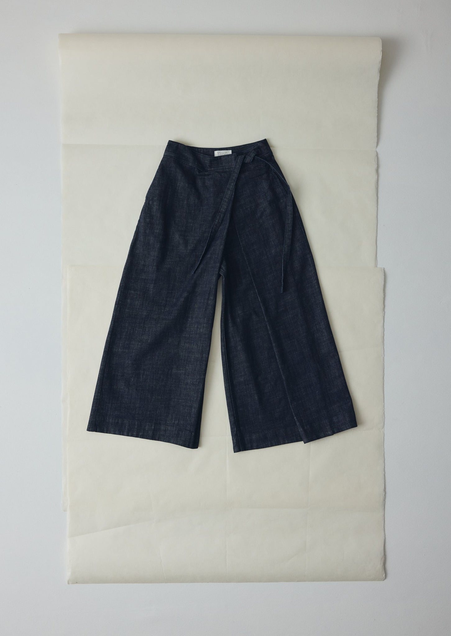 Pleated Wrap Denim Culottes | Indigo | TOAST