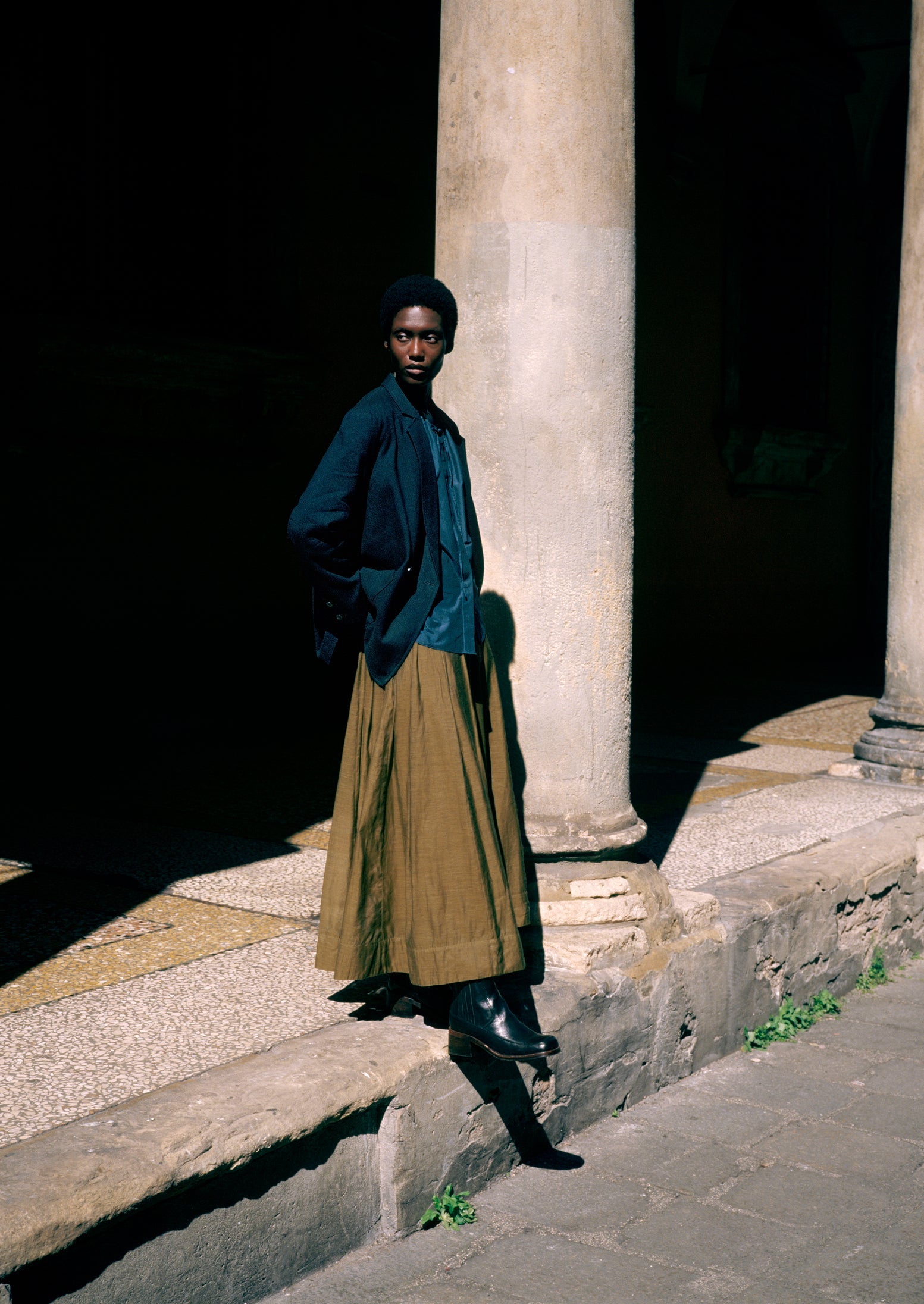 Cotton Silk Organza Skirt | Rich Olive | TOAST