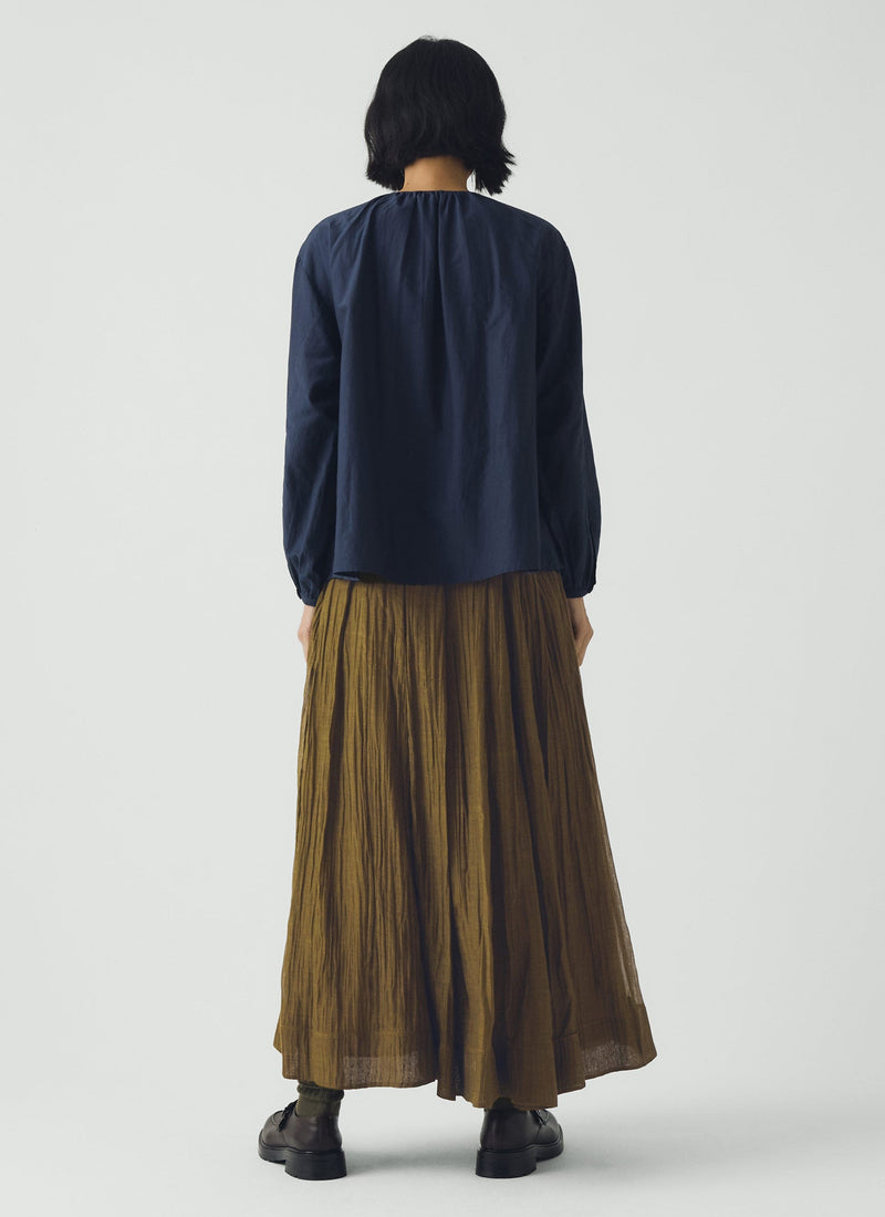 Cotton Silk Organza Skirt | Rich Olive