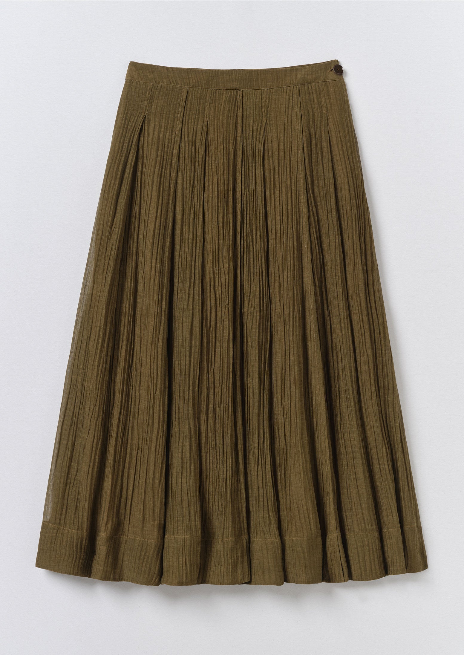 Cotton Silk Organza Skirt | Rich Olive | TOAST