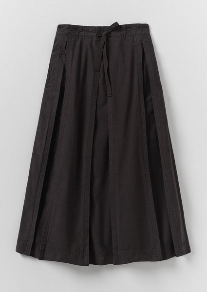 Cotton Linen Poplin Box Pleat Skirt | Slate | TOAST