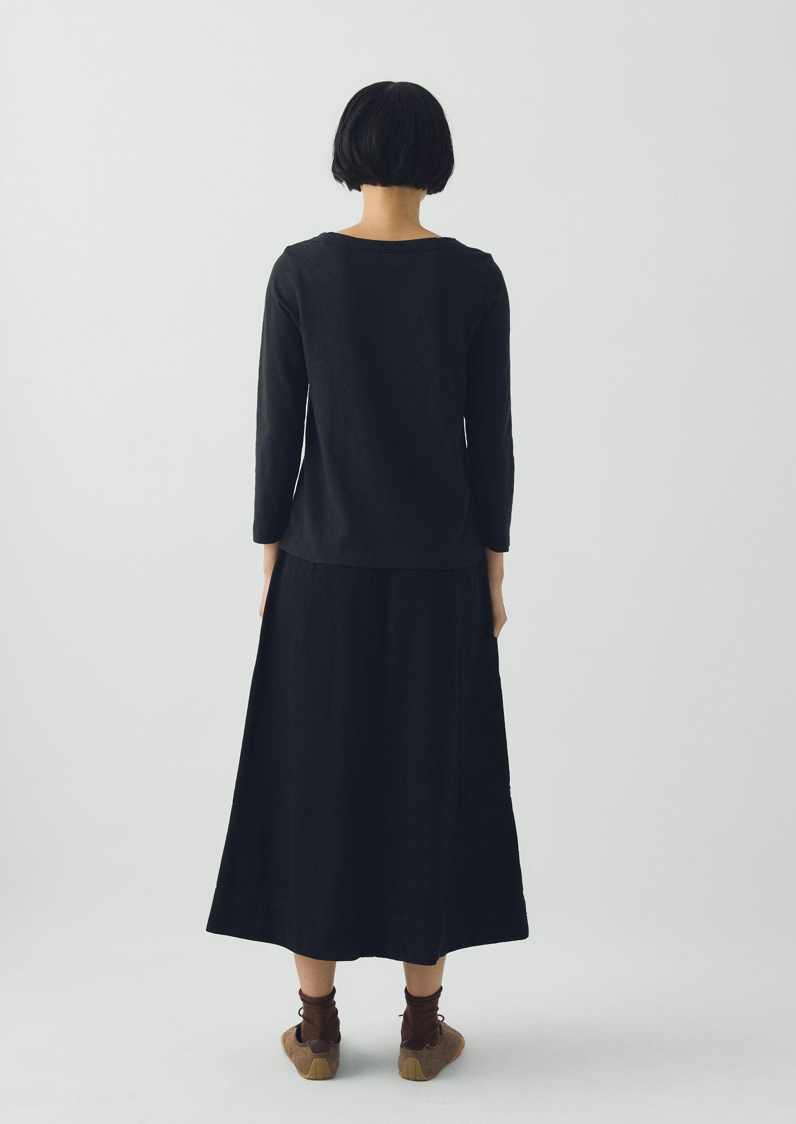 Washed Black Denim Skirt | Carbon Black | TOAST