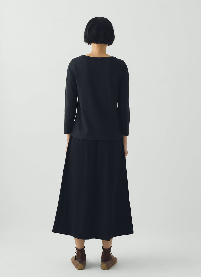 Washed Black Denim Skirt | Carbon Black