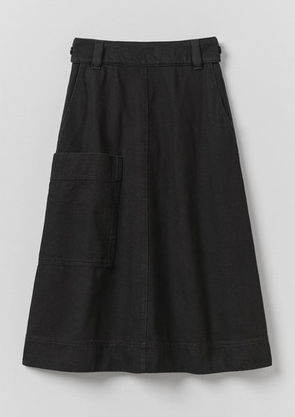 Washed Black Denim Skirt | Carbon Black | TOAST