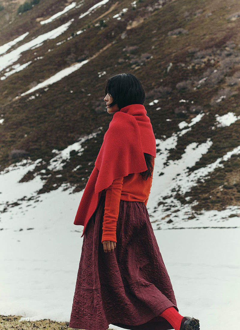 Patched Quilting Cotton Satin Skirt | Sumac