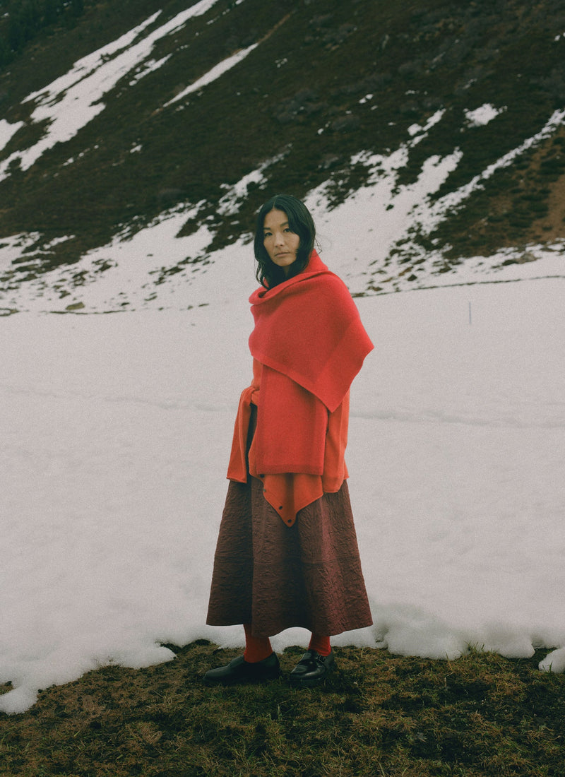 Patched Quilting Cotton Satin Skirt | Sumac