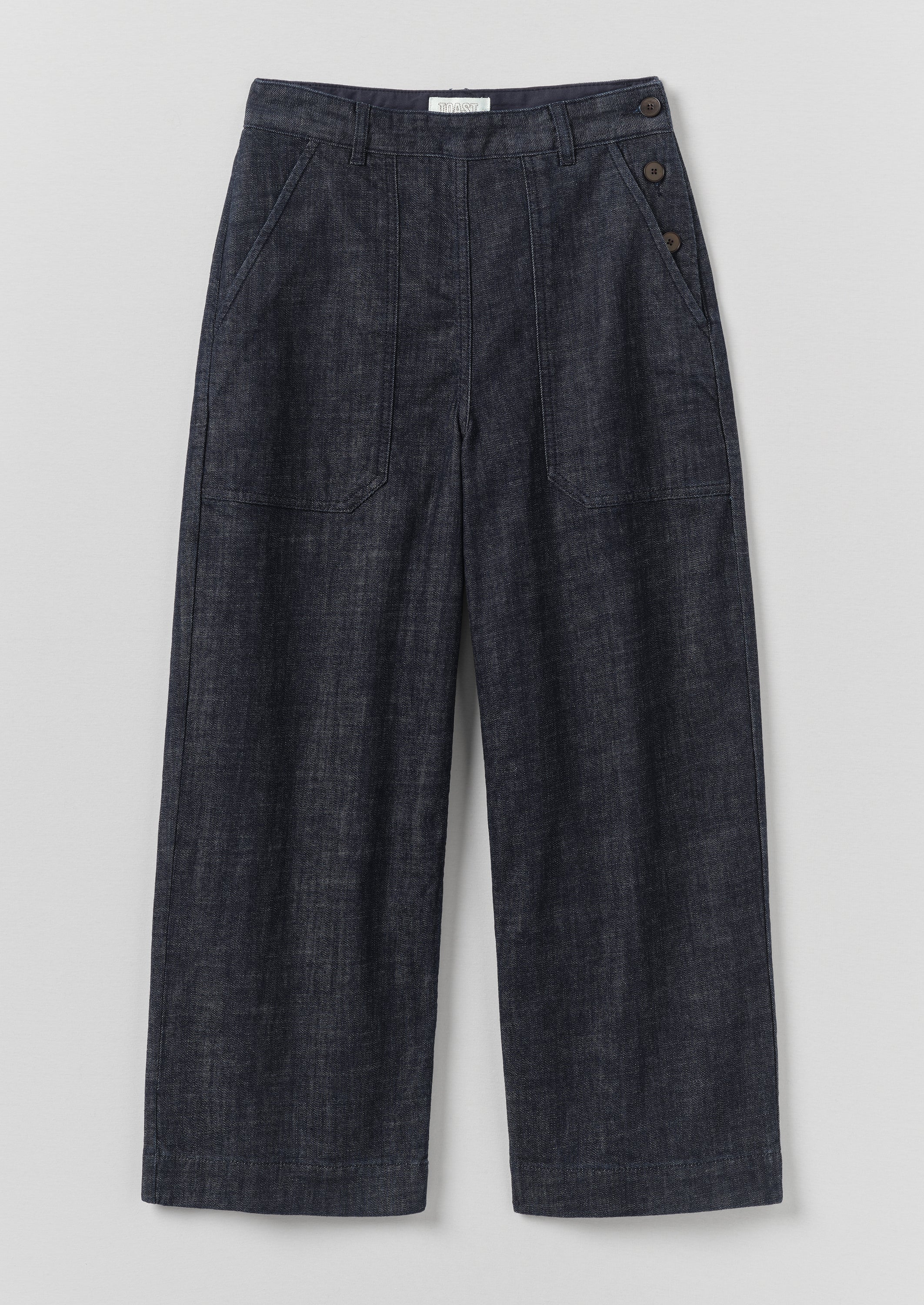 Annie Denim Side Button Jeans | Indigo | TOAST
