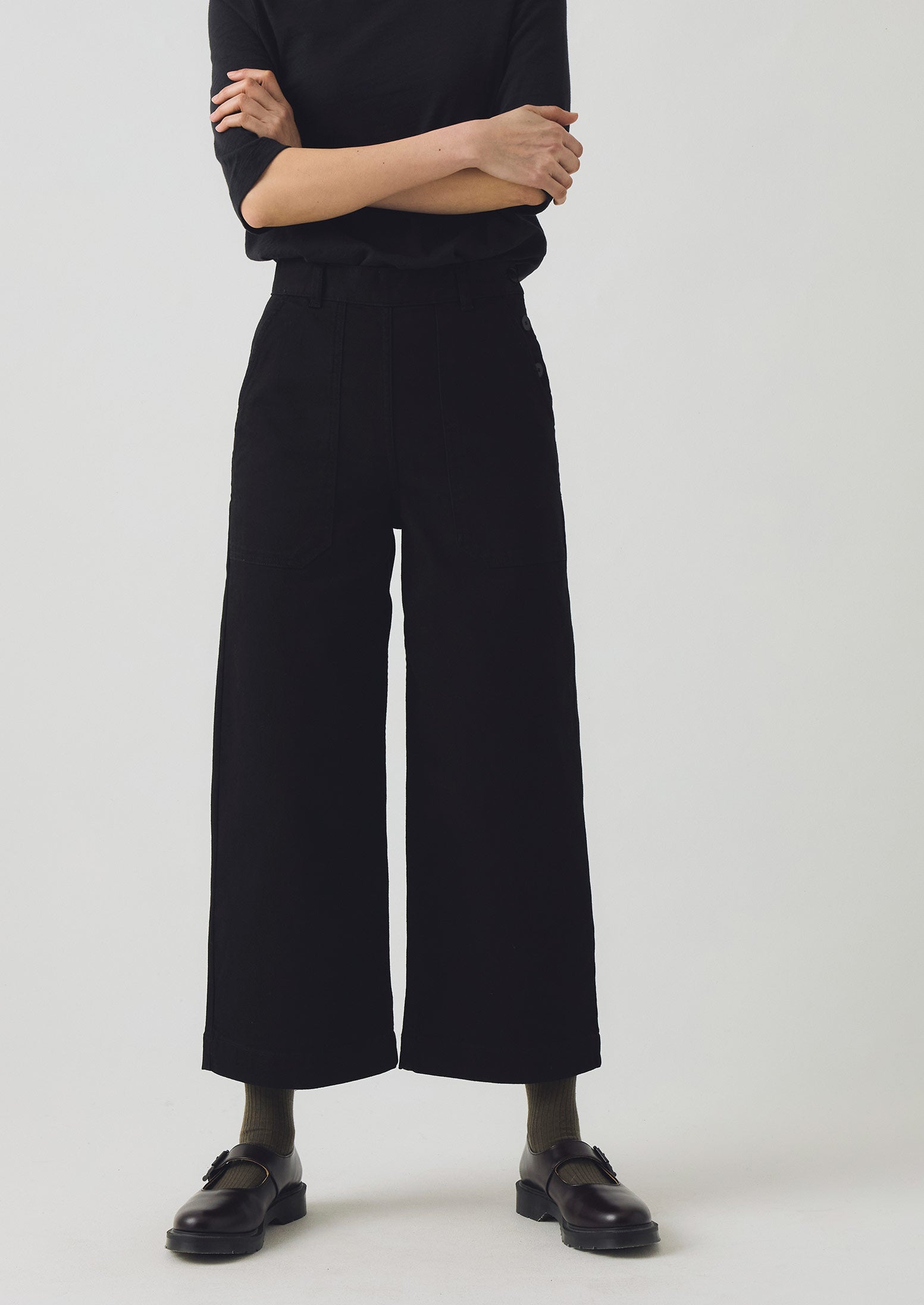 Annie Denim Side Button Jeans | Black | TOAST