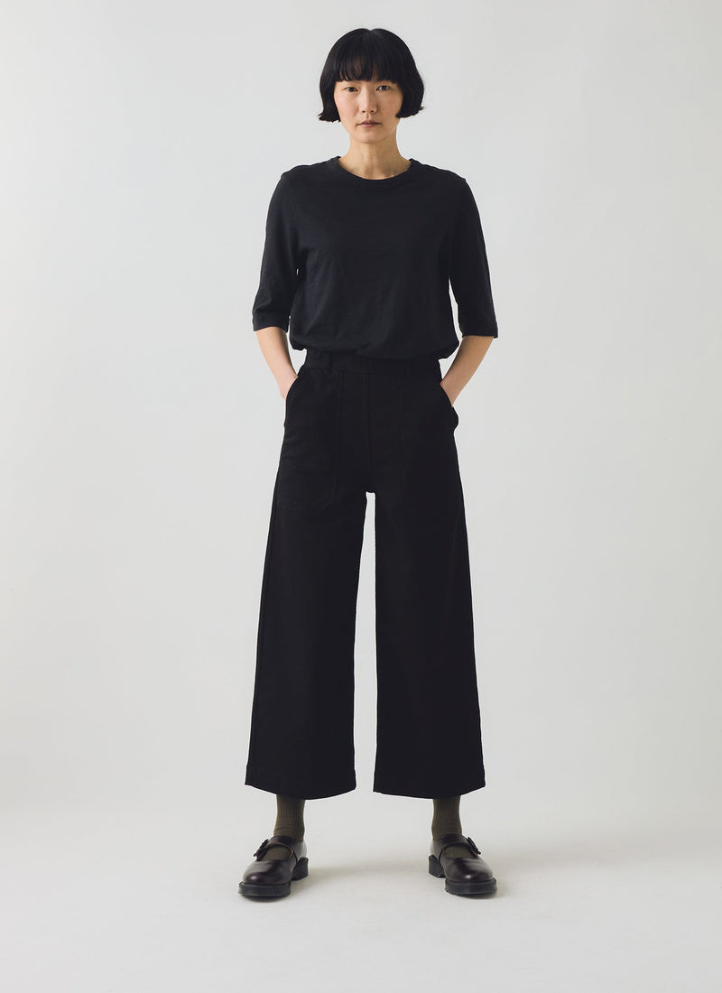 Annie Organic Denim Side Button Jeans | Black