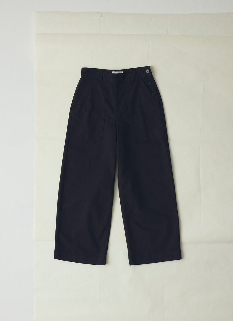 Annie Organic Denim Side Button Jeans | Black