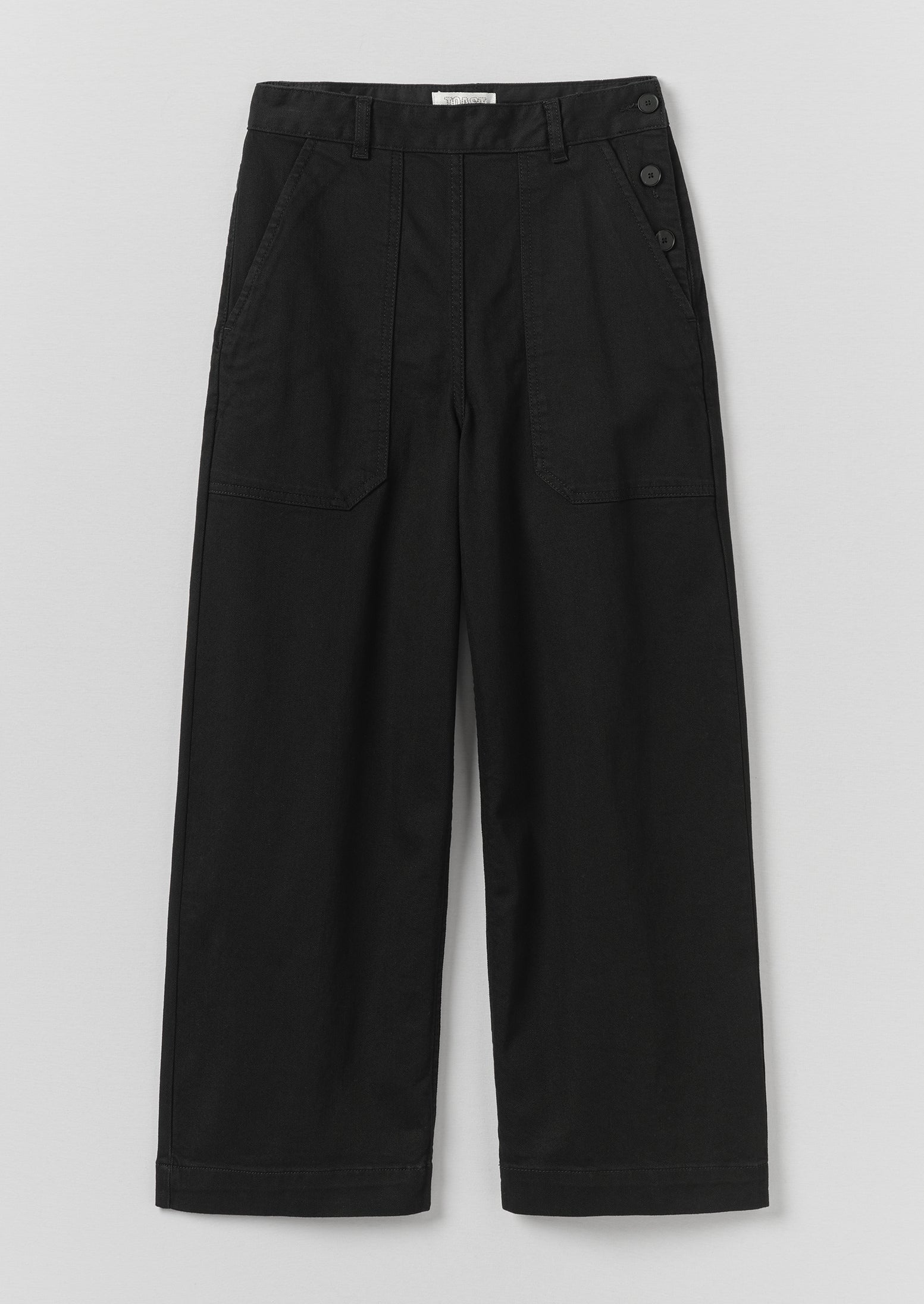 Annie Denim Side Button Jeans | Black | TOAST