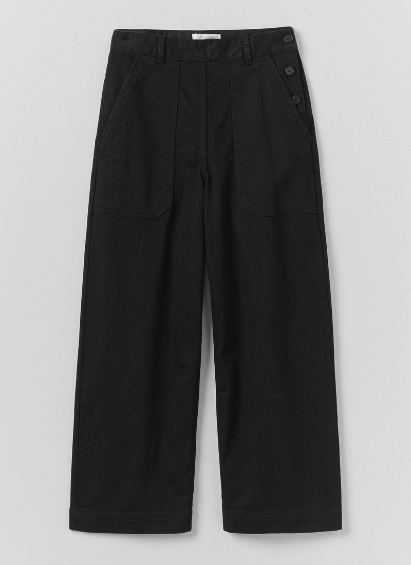 Annie Organic Denim Side Button Jeans | Black