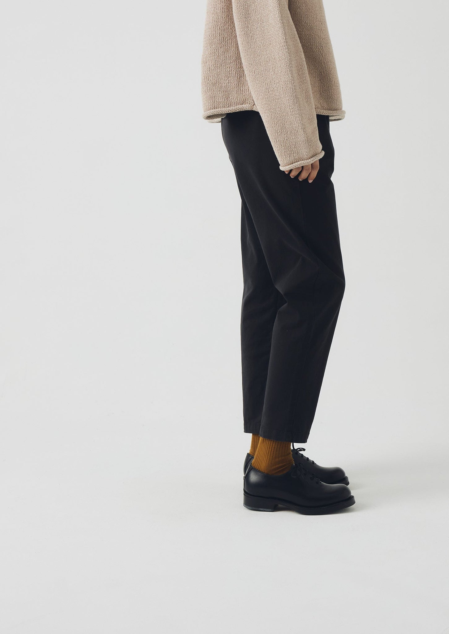 Gabi Cotton Pull On Pants | Soft Black