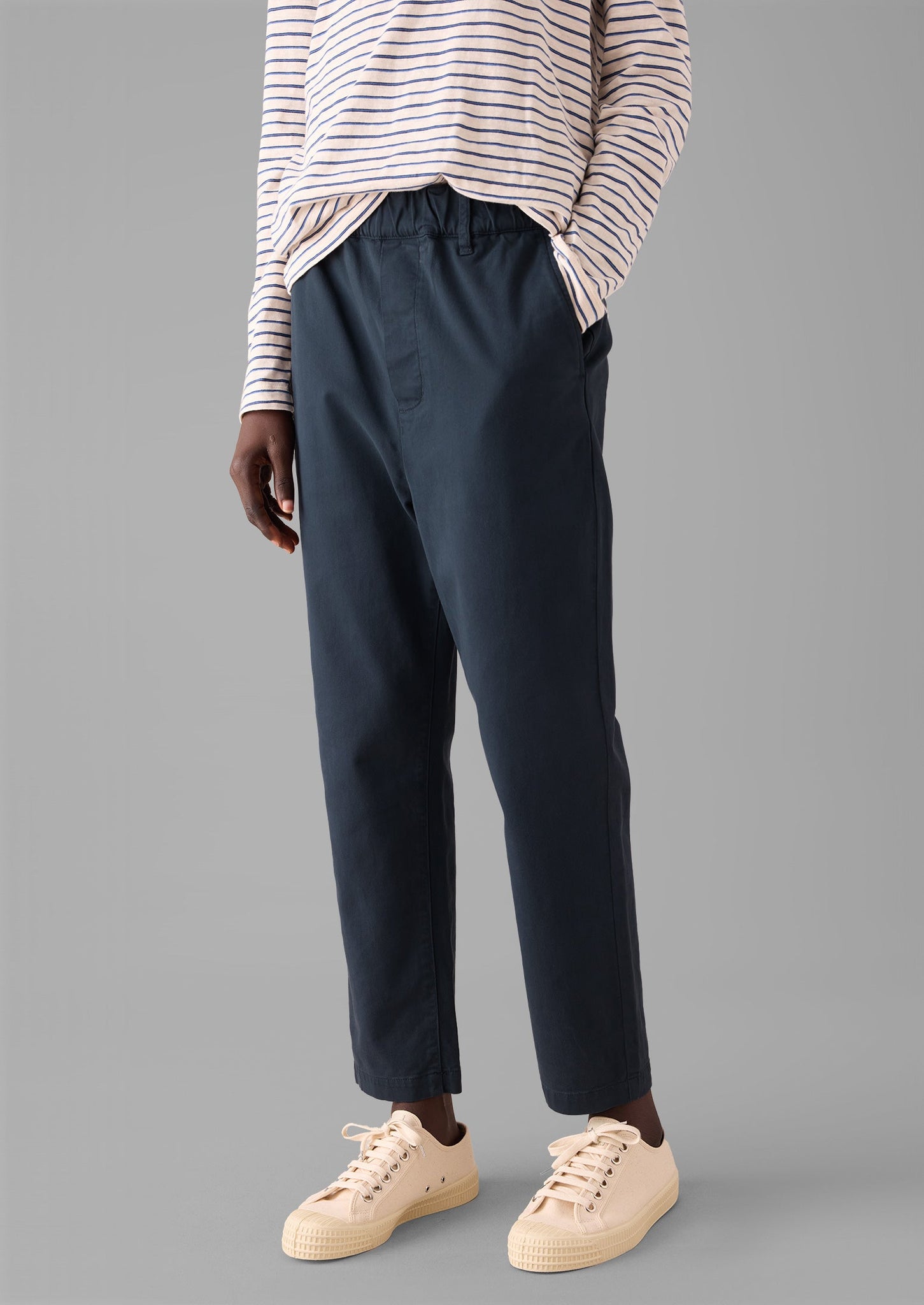 Gabi Cotton Pull On Pants | Storm Blue