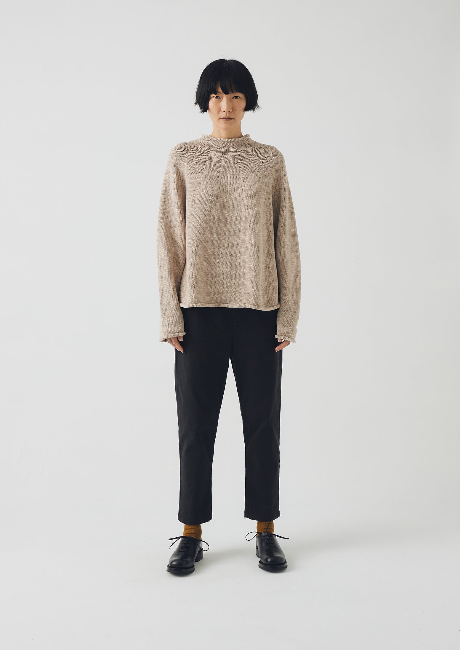 Gabi Cotton Pull On Pants | Soft Black | TOAST