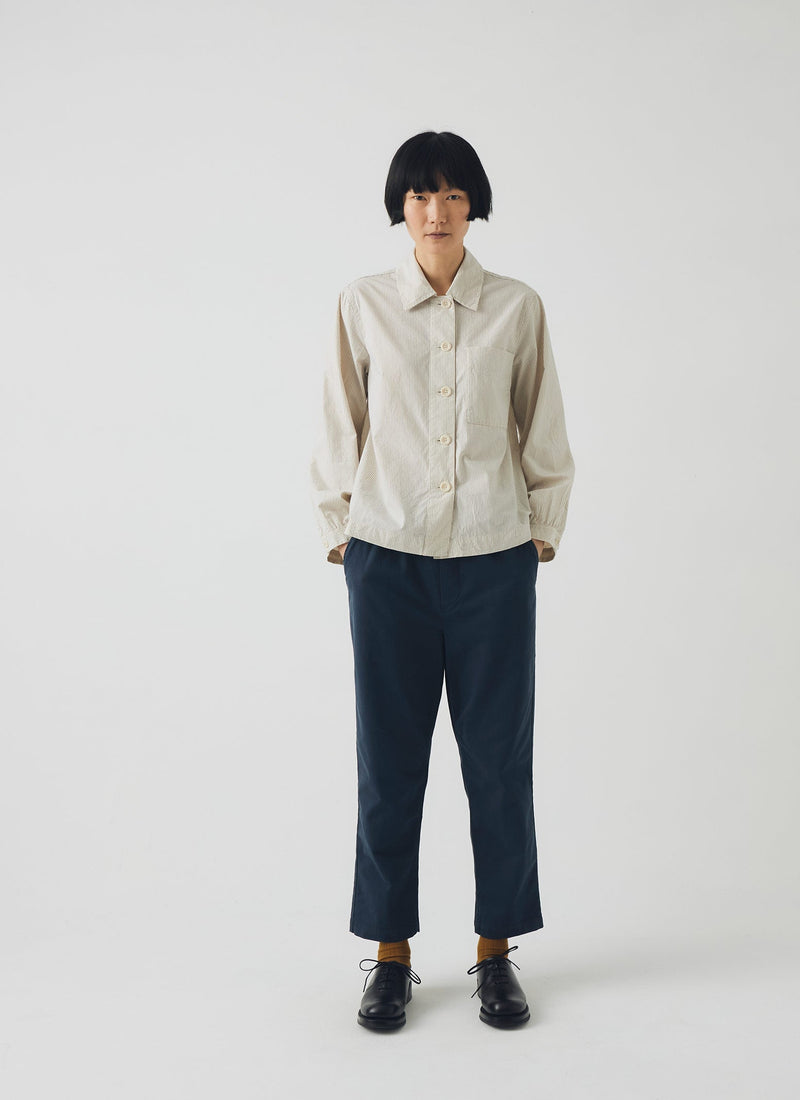 Gabi Cotton Twill  Pull On Trousers | Storm Blue