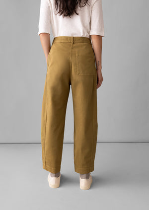 Kathe Flat Front Cotton Twill Pants | Harvest