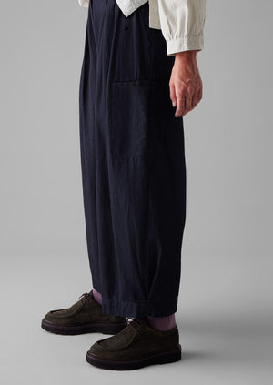 Indigo Cotton Twill Wide Leg Pants | Indigo