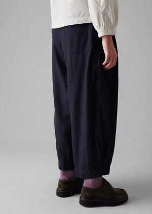 Indigo Cotton Twill Wide Leg Pants | Indigo