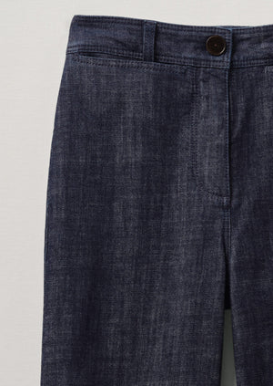 Kick Flare Organic Indigo Denim Pants | Indigo