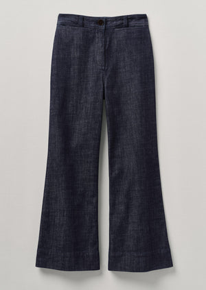 Kick Flare Organic Indigo Denim Pants | Indigo | TOAST