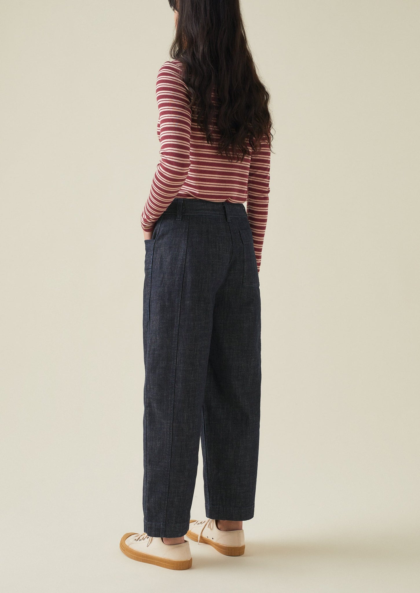 Panelled Organic Indigo Denim Pants | Indigo