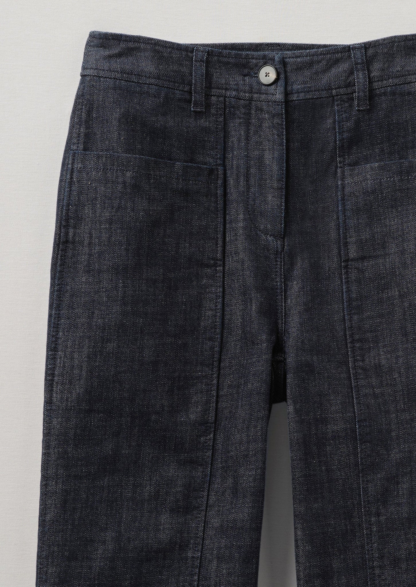 Panelled Organic Indigo Denim Pants | Indigo