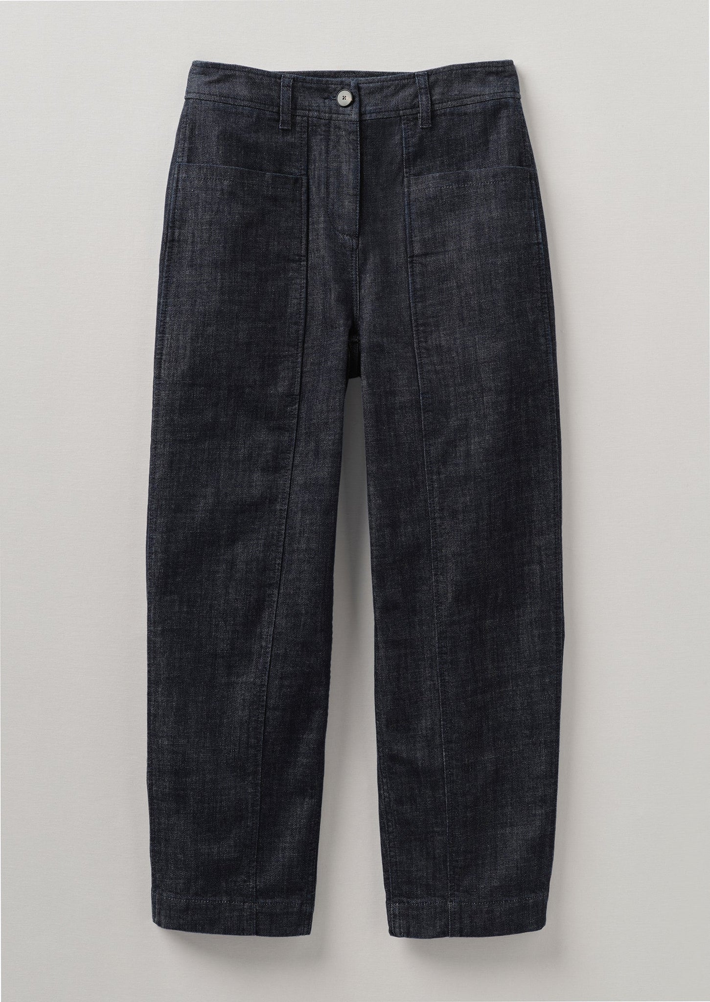 Panelled Organic Indigo Denim Pants | Indigo