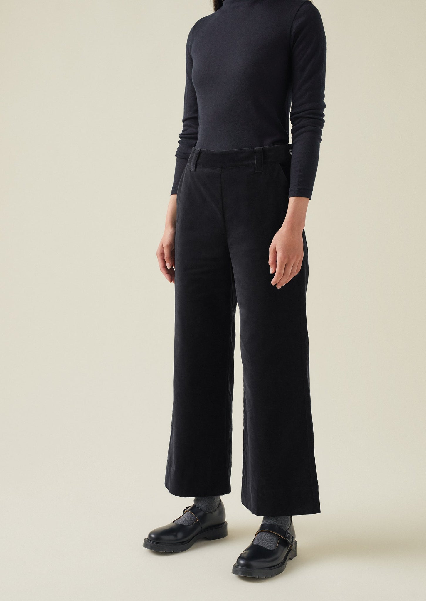 Kick Flare Cotton Velvet Pants | Night