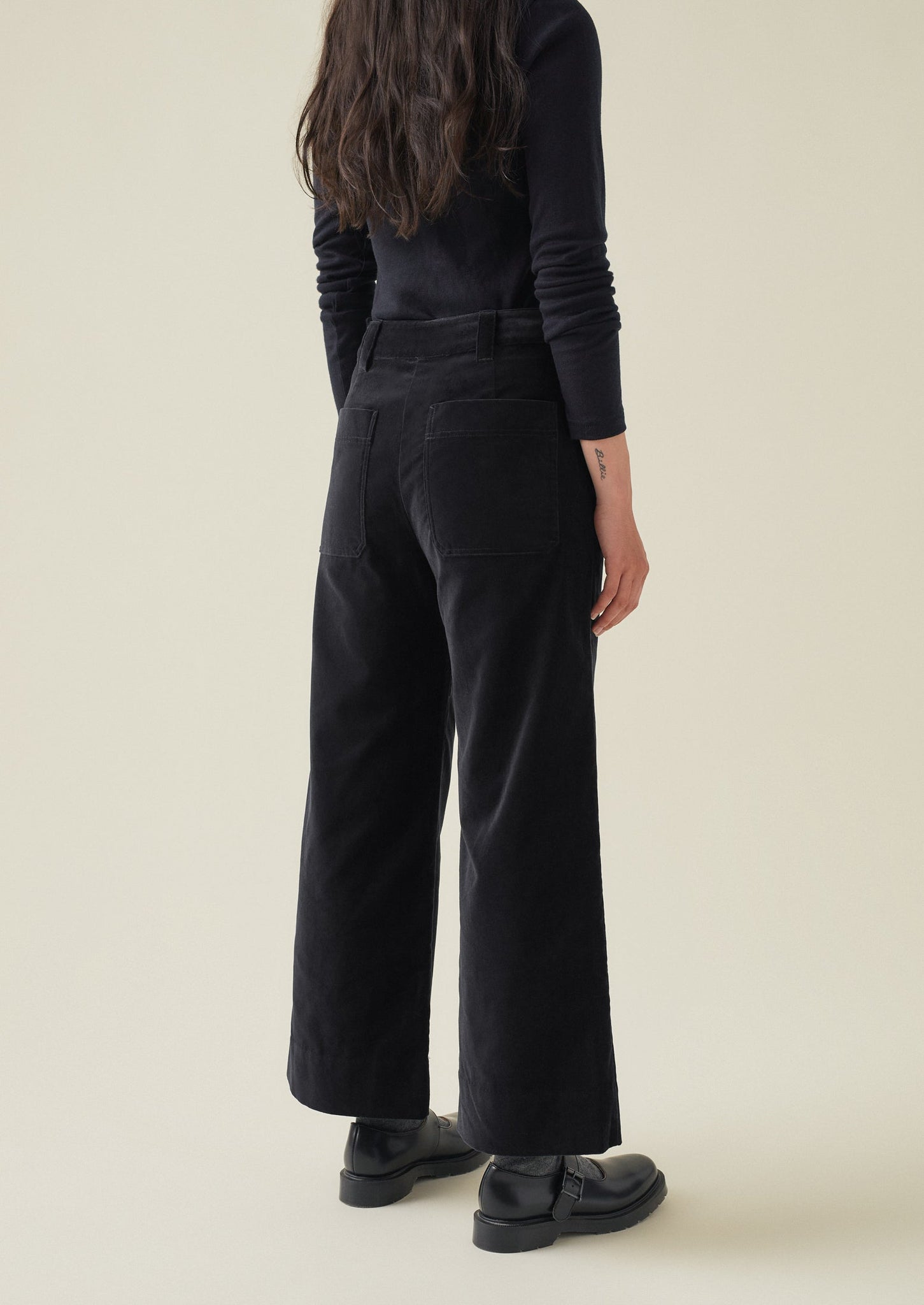 Kick Flare Cotton Velvet Pants | Night