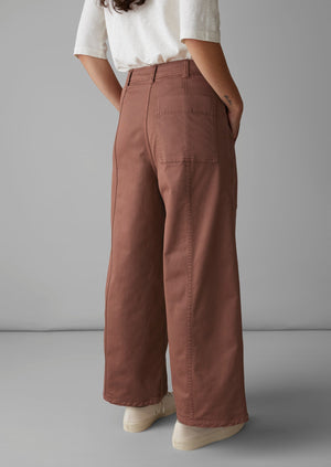 Panelled Cotton Twill Pants | Dusty Pink