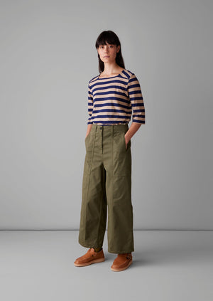 Panelled Cotton Twill Pants | Oil Cloth
