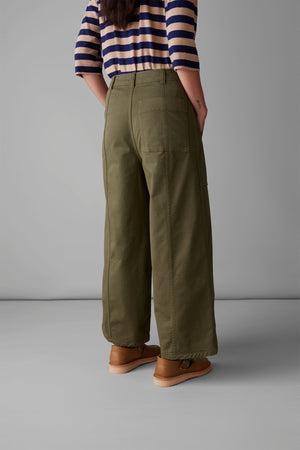 Panelled Cotton Twill Pants | Oil Cloth