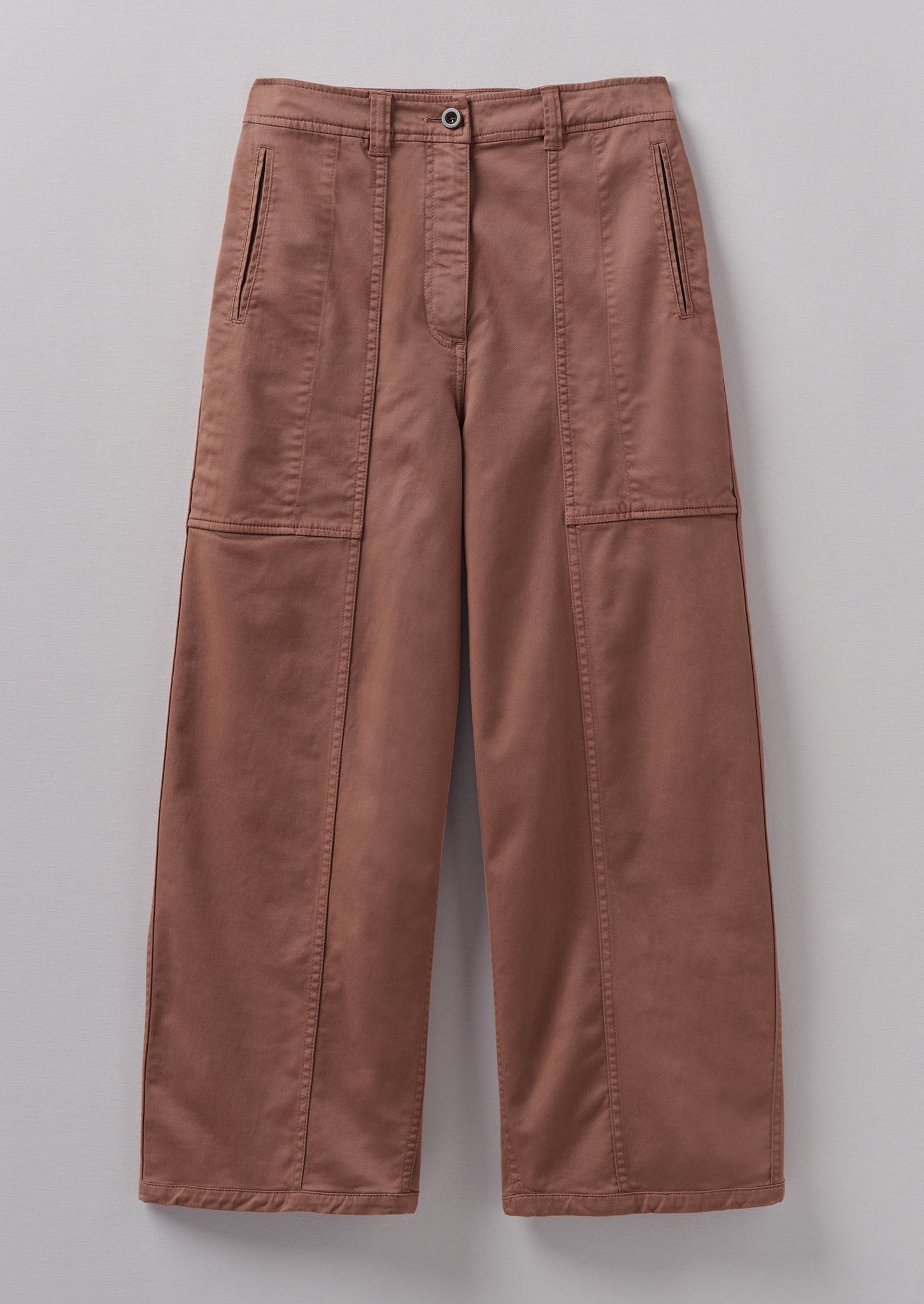 Panelled Cotton Twill Pants | Dusty Pink