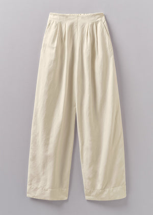 Cotton Linen Wide Leg Pants | Parchment