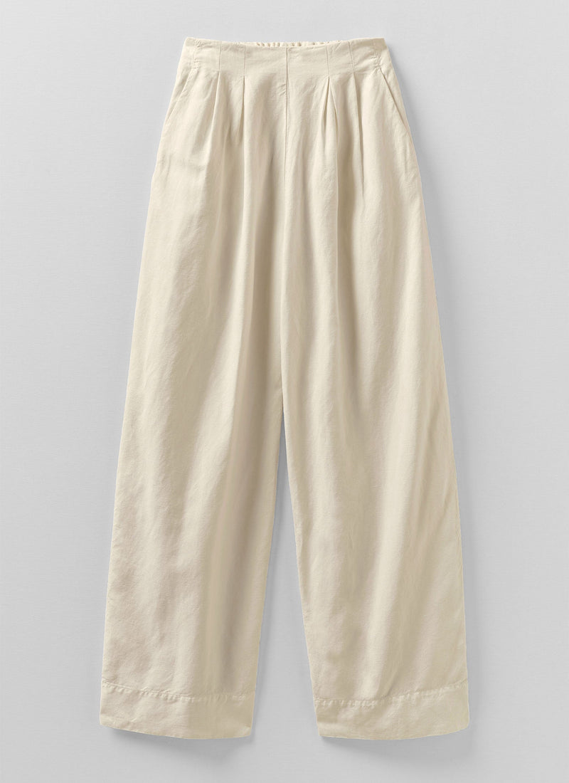 Corinne Cotton Linen Wide Leg Pants | Parchment
